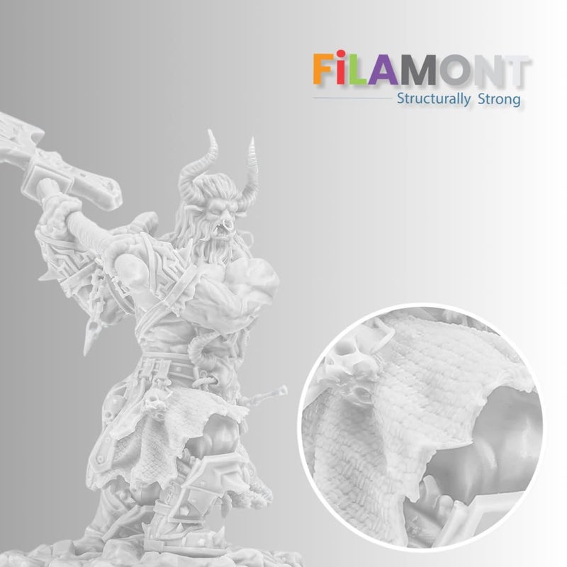 Protomont TECHNOLOGIES رواسب طابعة ثلاثية الأبعاد القابلة للغسل بالماء من FiLAMONT - أبيض (1 كجم) | سهل الاستخدام، رائحة منخفضة، راتنج UV عالي التفاصيل لطابعات LCD/DLP/SLA 405nm - مثالي للنماذج الصغيرة، مشاريع DIY والهوايات - Image 5