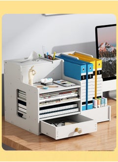 Kidle Desktop Book Organizer Shelf Multilayer Book Stand Office A4 Classification Data Rack Drawer Organizing File Rack Shelf  - Image 3