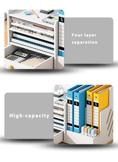 Kidle Desktop Book Organizer Shelf Multilayer Book Stand Office A4 Classification Data Rack Drawer Organizing File Rack Shelf  - Image 5