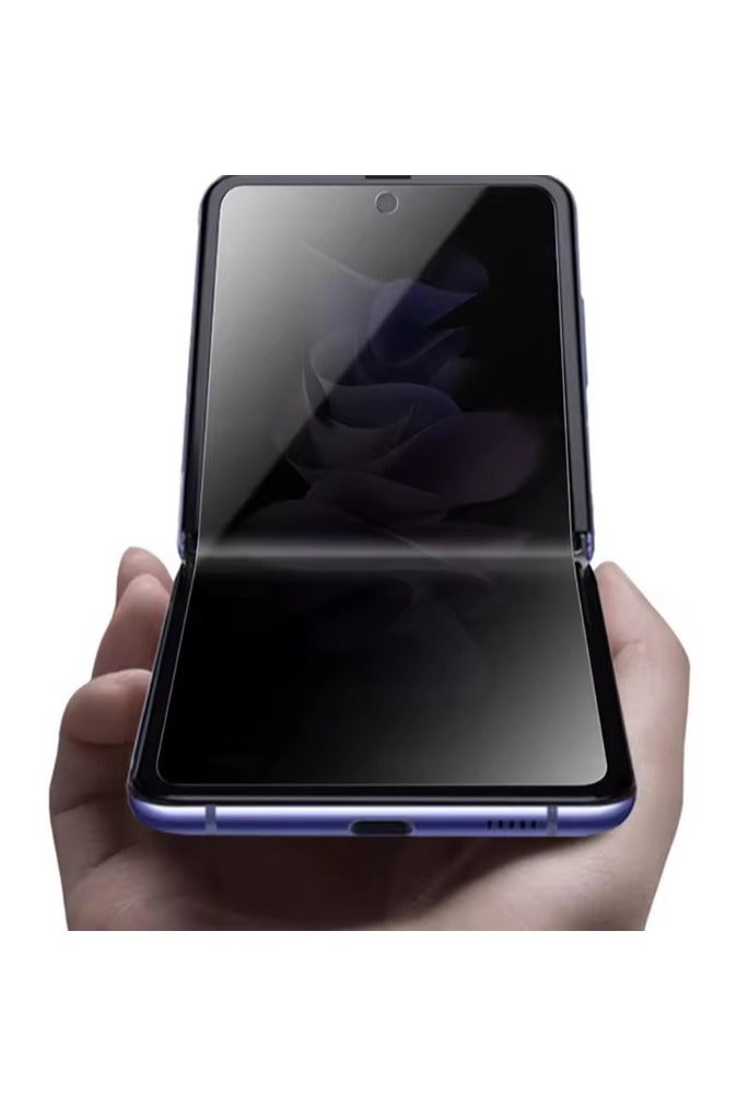 3 in 1 for Samsung Galaxy Z Flip 7 Privacy Screen Protector [25° Anti Spy] 1 Inside + 1 Front+1 Lens TPU Films, Self-Healing, Easy Install with Alignment Jig, Case Friendly. - Image 4