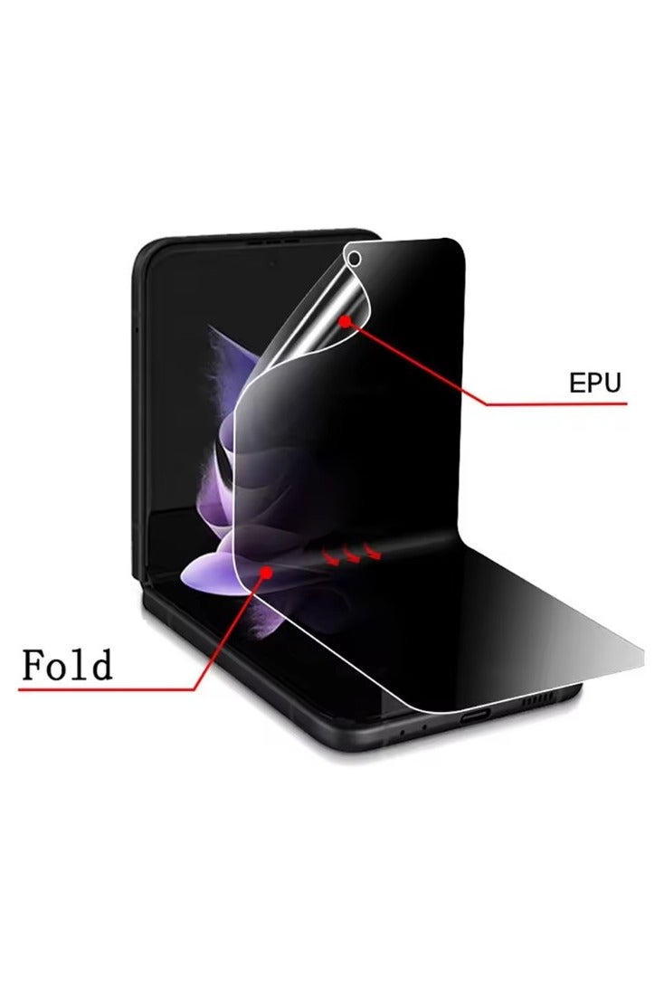 3 in 1 for Samsung Galaxy Z Flip 7 Privacy Screen Protector [25° Anti Spy] 1 Inside + 1 Front+1 Lens TPU Films, Self-Healing, Easy Install with Alignment Jig, Case Friendly. - Image 5