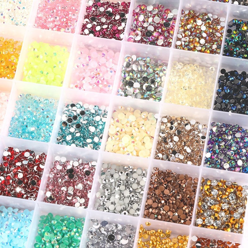Hot-selling Flashing Resin Flat-Back Rhinestone DIY Phone Case, Eye Makeup Water Cup Hair Clip Colorful Round Mixed Nail  Art - Image 2