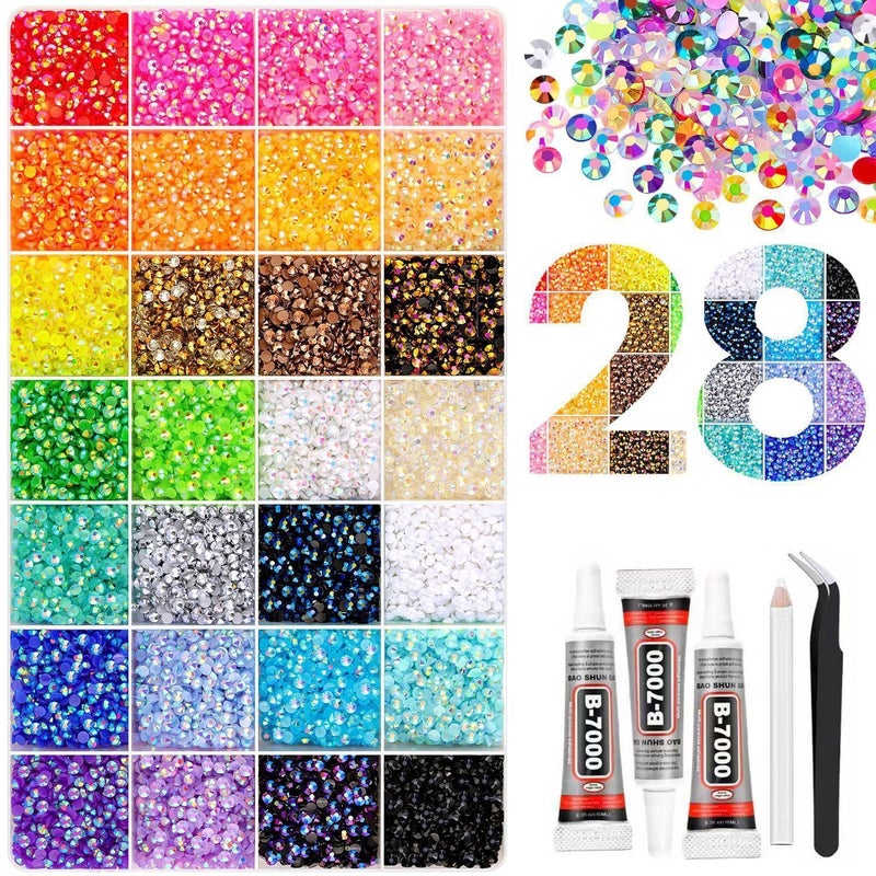 Hot-selling Flashing Resin Flat-Back Rhinestone DIY Phone Case, Eye Makeup Water Cup Hair Clip Colorful Round Mixed Nail  Art - Image 1