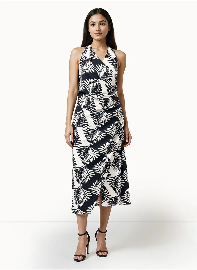 فرنش كونكشن Sleeveless Cotton Blend Mid-Calf Dress
