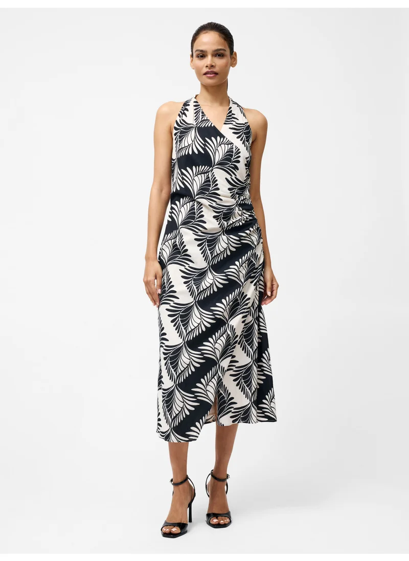 فرنش كونكشن Sleeveless Cotton Blend Mid-Calf Dress