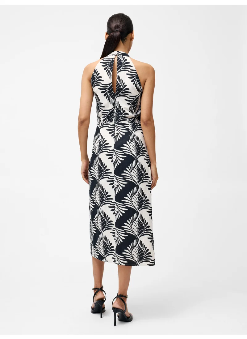 فرنش كونكشن Sleeveless Cotton Blend Mid-Calf Dress