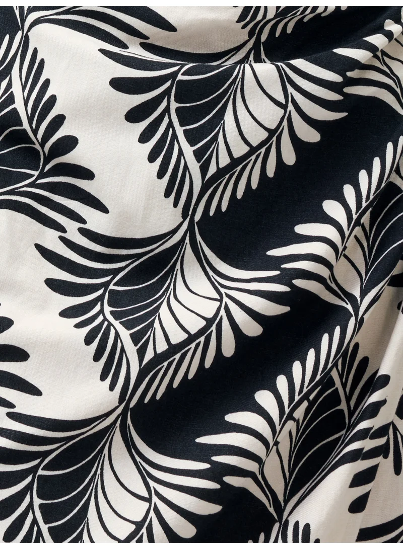 French Connection Ariette Linen Blend Crossover Midi Dress