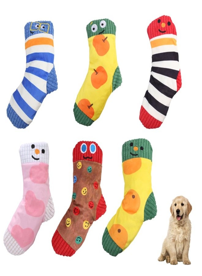 DONGKER Dog Squeaky Toys,6 PCS Stuffed Socks Dog Chewing Toys Built-in Double Sound Physical Structure for Small Medium Dogs Cats Daily Games Training Reward - Image 1
