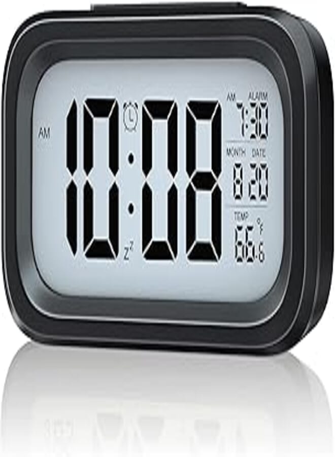 Creative Smart Nightlight Digital Alarm Clock, Necomi Bedside Desk Table Electronic Clock Battery Operated Mute Luminous Alarm Clock with Adjustable Light for Kids Students