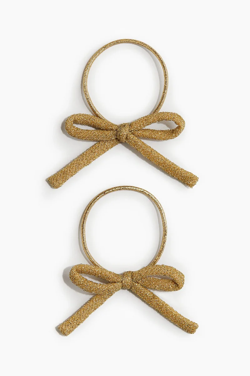 H&M 2-pack bow-detail hair elastics