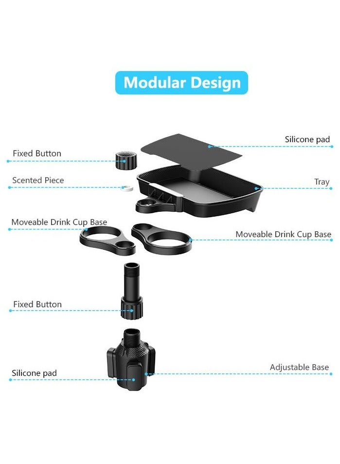 Car Multifunctional Organizer with Tray 360° Rotating, 3-in-1 Cell Phone Snack Cup Holder, Drink Coffee Cup Organizer. - Image 4
