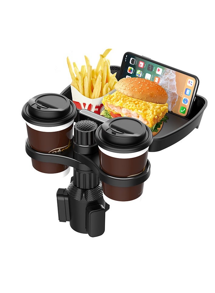 Car Multifunctional Organizer with Tray 360° Rotating, 3-in-1 Cell Phone Snack Cup Holder, Drink Coffee Cup Organizer. - Image 1