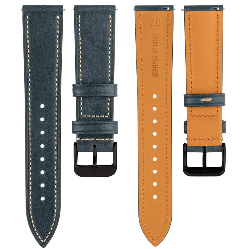Bluejw Quick Release Watch Strap – Oil Wax Calfskin Replacement Band with Raw Edge for Easy Manual Strap Replacement - Image 1