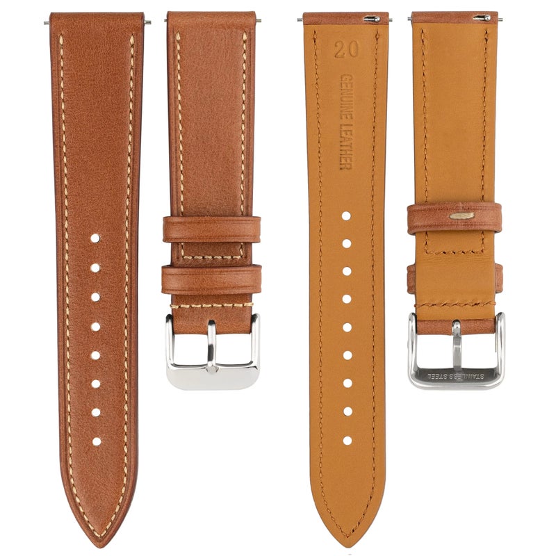 Bluejw Quick Release Watch Strap – Oil Wax Calfskin Replacement Band with Raw Edge for Easy Manual Strap Replacement - Image 2
