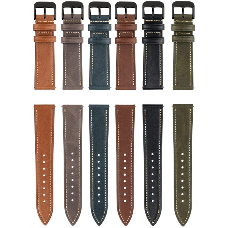 Bluejw Quick Release Watch Strap – Oil Wax Calfskin Replacement Band with Raw Edge for Easy Manual Strap Replacement - Image 4