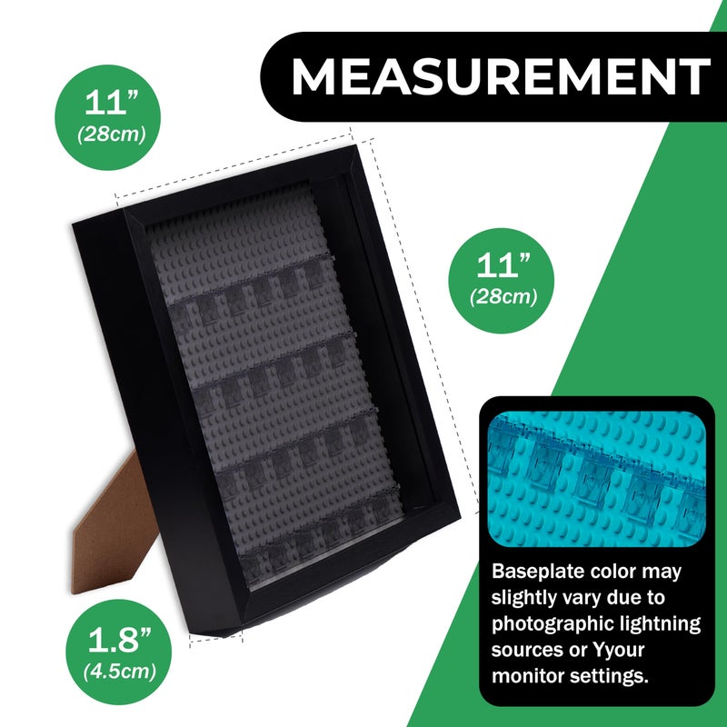 Tapeera Black Wooden Minifigure Display Case - Memorabilia Display Case for Figures - 11 x 11 Inch Shadow Box Frame - for Wall and Table Top with Dust Protection - Holds Up to 28 Figures (Black Base) - Image 5