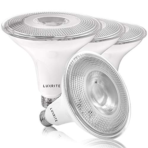 LUXRITE 4 Pack PAR38 LED Outdoor Flood Light Bulbs, 120W Equivalent, 1250 Lumens, 3000K Soft White, 15W Dimmable, Indoor Outdoor Spotlight Bulb, Wet Rated, E26 Standard Base, UL Listed - Image 1