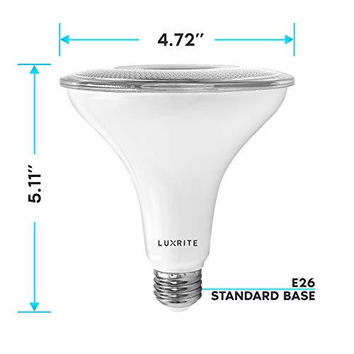 LUXRITE 4 Pack PAR38 LED Outdoor Flood Light Bulbs, 120W Equivalent, 1250 Lumens, 3000K Soft White, 15W Dimmable, Indoor Outdoor Spotlight Bulb, Wet Rated, E26 Standard Base, UL Listed - Image 4