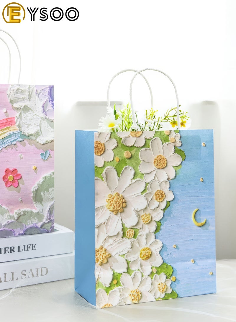  إيسو أكياس هدايا EYSOO، عبوة من 12 كيسًا ورقيًا بمقبض لحفلات الزفاف وأعياد الميلاد (27*11 سم، 4 أنماط) - Image 5