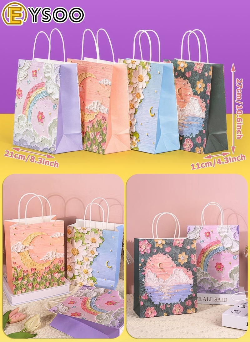  إيسو أكياس هدايا EYSOO، عبوة من 12 كيسًا ورقيًا بمقبض لحفلات الزفاف وأعياد الميلاد (27*11 سم، 4 أنماط) - Image 3