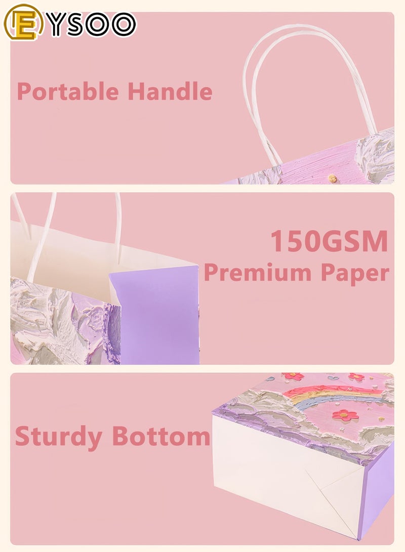  إيسو أكياس هدايا EYSOO، عبوة من 12 كيسًا ورقيًا بمقبض لحفلات الزفاف وأعياد الميلاد (27*11 سم، 4 أنماط) - Image 4