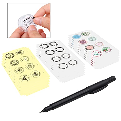 Kare Kind Labels for Lip Balm Container Jars - Value Pack of 600 Stickers - 200 Writable and 400 Printed Stickers - Self Adhesive - Easy to Peel, Apply and Remove - Fineliner Pen Included for Label Writing - Image 1