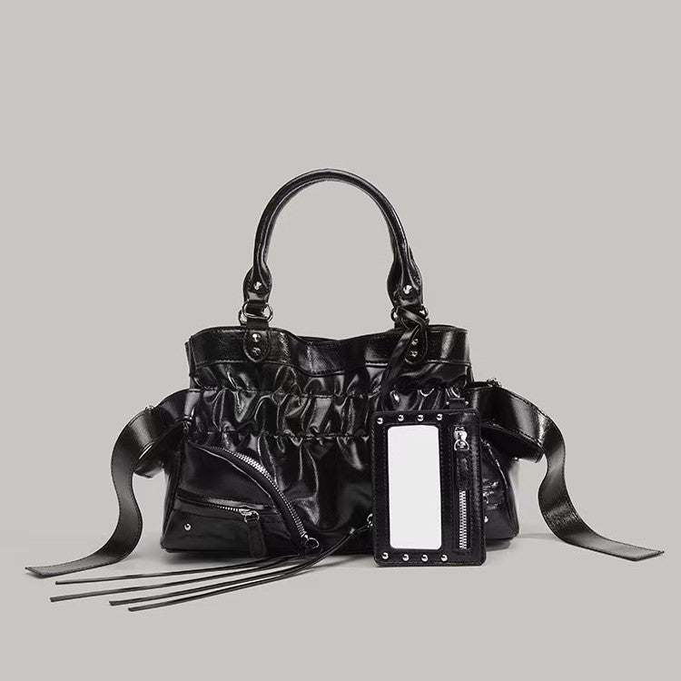 Vintage Rivet Bucket Bag for Women, PU Leather, Handbag, Crossbody - Image 5
