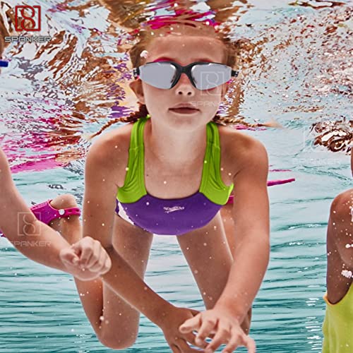 Spanker Aqua Wide View Swim Goggles with Ear Plugs, UV Protection No Leaking Anti Fog Lens Swimming Glasses for Adult Women Men and Youth , Black SSTP - Image 5