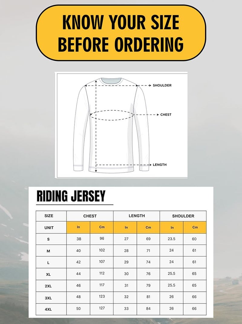 WANDERLOOMS Himalayan High Jersey Tshirt for Men | Graphic Printed Round Neck Full Sleeve Riding Jersey for Bikers | Sports Tshirt for Men Grey - Image 2