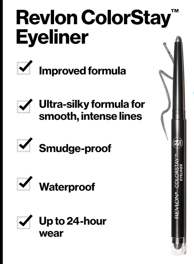Revlon Pencil Eyeliner, ColorStay Eye Makeup With Built-in Sharpener, Waterproof, Smudge-Proof, Longwearing With Ultra-Fine Tip, 202 0.01 oz Black/Brown - Image 2