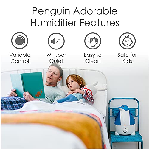 Crane Animal Humidifier for Bedroom, 1 Gal. Cool Mist Humidifier for Baby Nursery with Auto Shut-Off, Easy to Clean, Penguin - Image 2