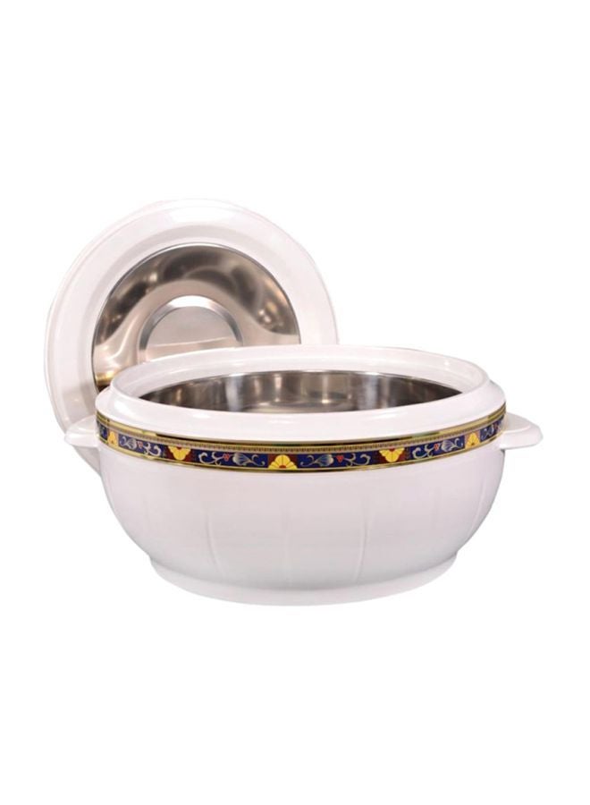 Royalford Plastic Casserole Dish White with intricate design 3.5Liters - Image 2