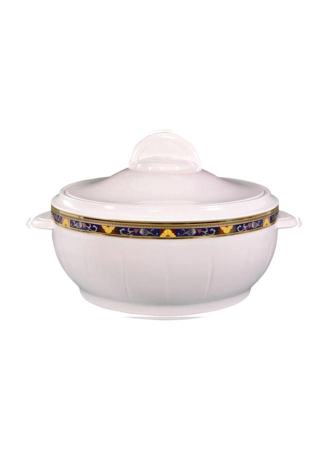 Royalford Plastic Casserole Dish White with intricate design 3.5Liters - Image 1