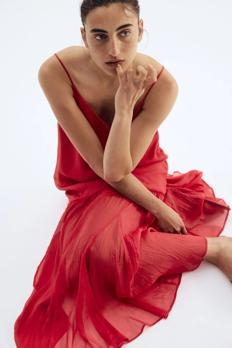 H&M Long chiffon dress