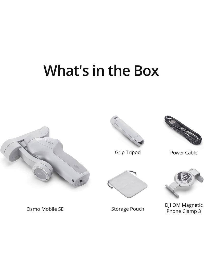dji OSMO Mobile SE Intelligent Gimbal, 3-Axis Phone Gimbal, Android And iPhone Gimbal, Vlogging Stabilizer YouTube And TikTok Videos, UAE Version With Official Warranty Support Grey - Image 5