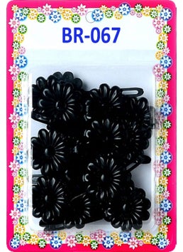 TARA Tara Girls Self Hinge Plastic Flower Hair Barrettes 18 Pieces Selection Black 