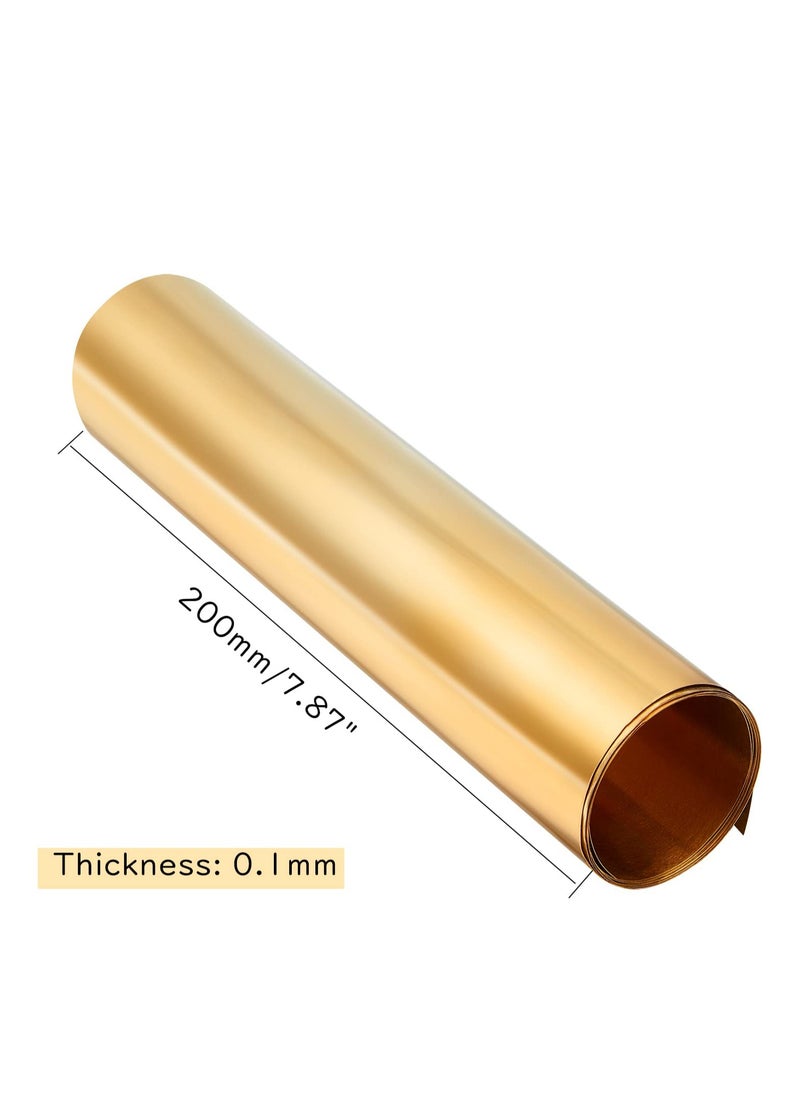 SYOSI - Gold Brass Sheet Roll, Metal Foil Plate 0.1mm Brass Metal Thin Sheet for DIY Cutting Crafts Making 500x200x0.1mm - Image 1