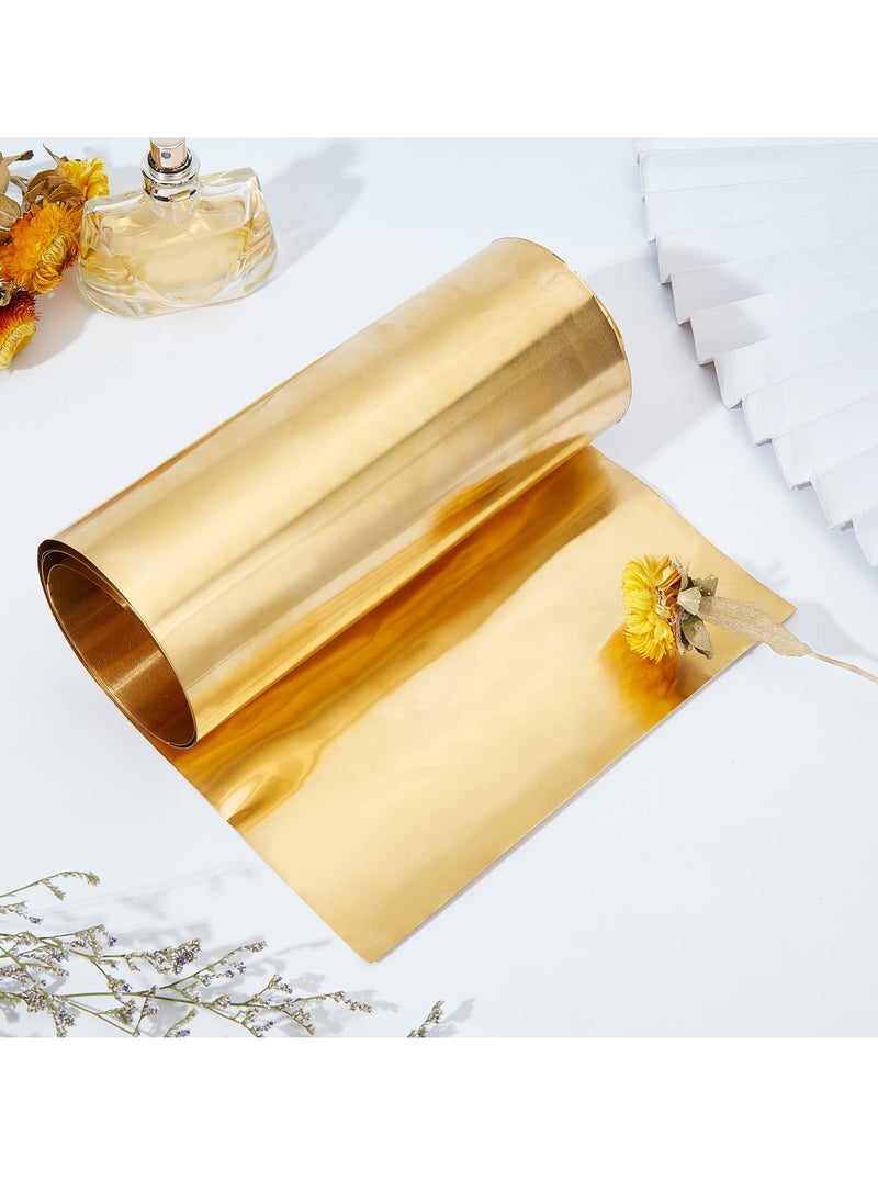 SYOSI - Gold Brass Sheet Roll, Metal Foil Plate 0.1mm Brass Metal Thin Sheet for DIY Cutting Crafts Making 500x200x0.1mm - Image 1