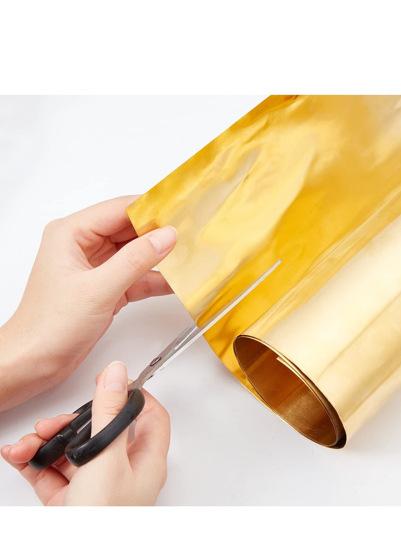 SYOSI - Gold Brass Sheet Roll, Metal Foil Plate 0.1mm Brass Metal Thin Sheet for DIY Cutting Crafts Making 500x200x0.1mm - Image 1