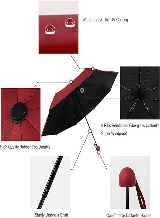 CESHTA Mini Travel Sun Umbrella with Case - Compact UV Protection Umbrella for Sun & Rain, Lightweight Windproof Folding Umbrella for Women Men Kids - Image 3