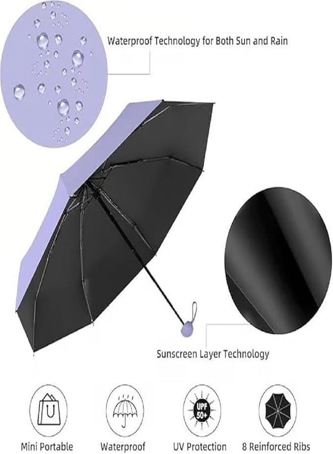 CESHTA Mini Travel Sun Umbrella with Case - Compact UV Protection Umbrella for Sun & Rain, Lightweight Windproof Folding Umbrella for Women Men Kids - Image 5