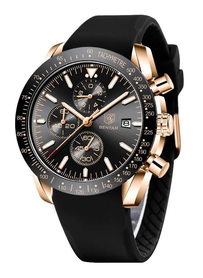 BENYAR Watches for Men Watch Quartz Luxury Chronograph Water Resistant Watch 5140 220mm  - Image 1