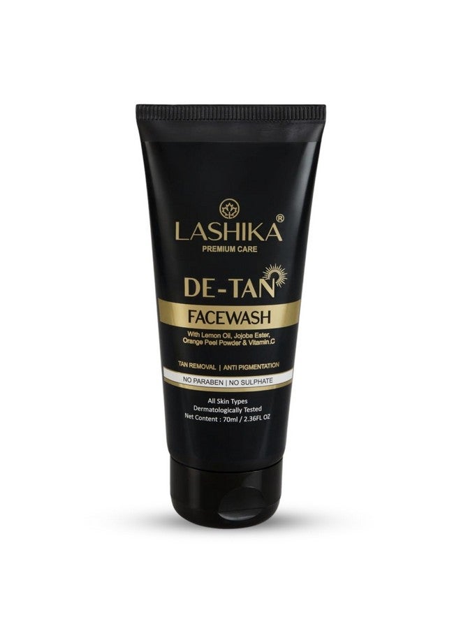 LASHIKA Premium Care De-Tan Face Wash | With Lemon Oil, Jojoba Ester, Orange Peel Powder & Vitamin-C | Tan Removal, Anti-Pigmentation | For Deep Cleaned Skin - 70ml - Image 1