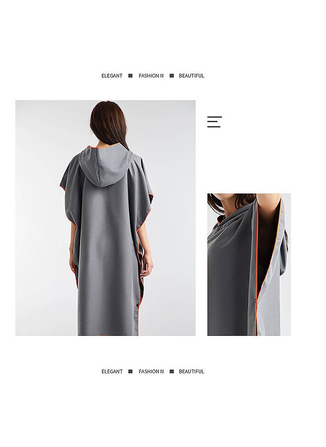 Depend Microfiber Surf Poncho, Wetsuit Changing Bath Robe, Beach Change Cloak Dive Quick Dry Pool Swim Beach Towel with Hood for Adults  - Image 3