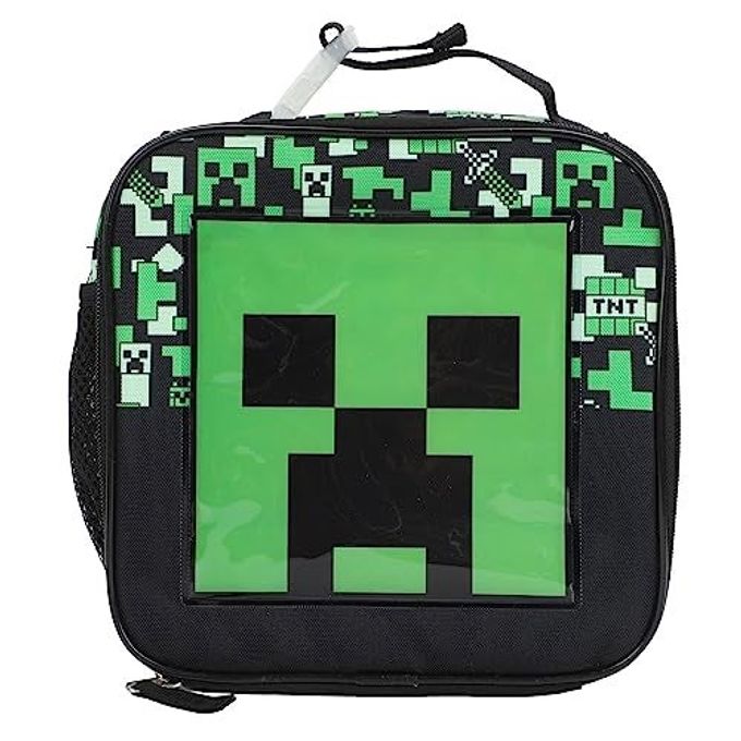 Bioworld Minecraft Square Insulated Lunchbox With Mesh Side Pocket - Image 4