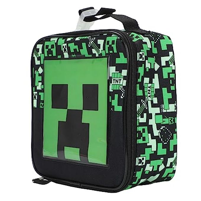 Bioworld Minecraft Square Insulated Lunchbox With Mesh Side Pocket - Image 2