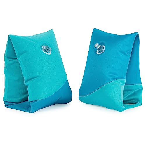 Swimways Soft Swimmies Toddler Floaties LearntoSwim Inflatable Pool Floats Arm Floaties Swimming Pool Accessories for Kids Aged 35 Blue - Image 1