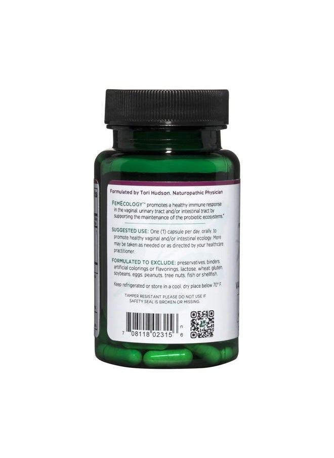 Vitanica FemEcology, Vaginal and Intestinal Probiotic Support, Vegetarian, 30 Capsules  - Image 3