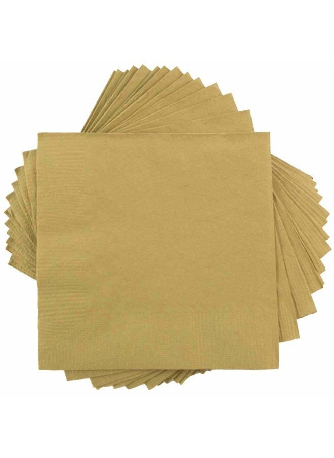JAM Paper JAM PAPER Small Beverage Napkins - 5 x 5 - Gold - 50/Pack  - Image 1