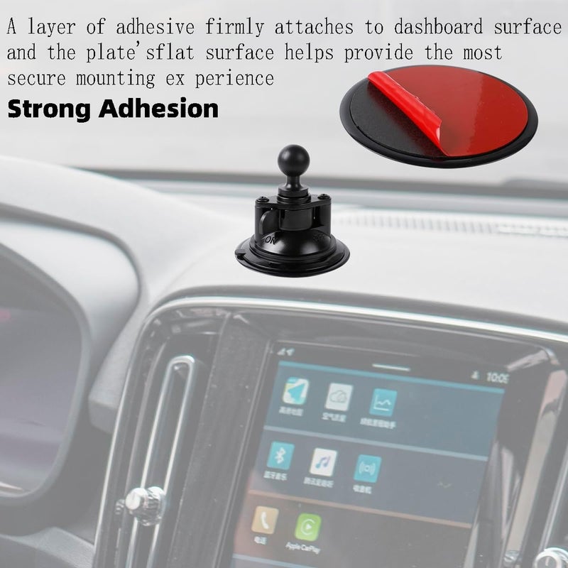 Leenconghui 1" Ball Suction Cup Base with Adhesive Dashboard Pad Mounting Disk - Image 2